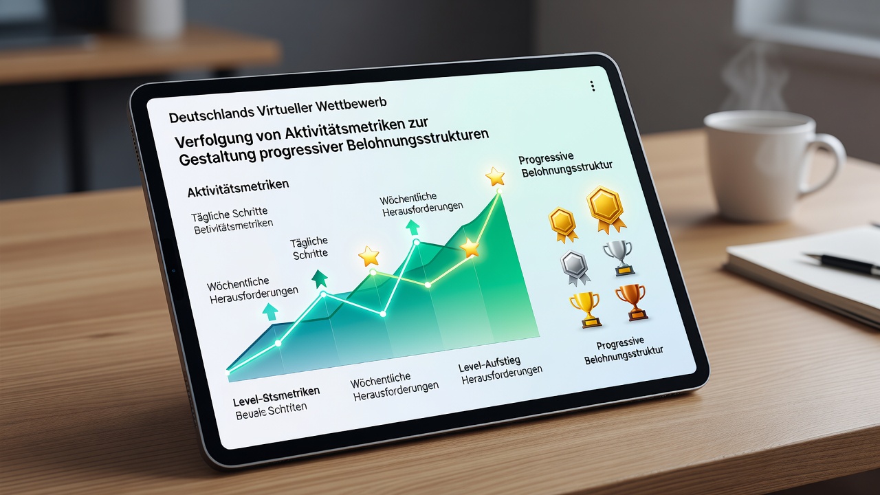 Beispielhafte Darstellung progressiver Belohnungsstufen basierend auf Aktivitätsmetriken in einer mobilen Wett-App